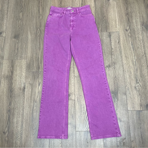 Zara Denim - Zara Straight Leg Jeans Purple/Punk High Rise Sz 4